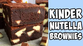 Fudgy Kinder Nutella Brownies! tutorial #Shorts
