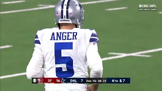 Cowboys Bryan Anger's punt hit the jumbotron in playoff game against the 49ers 😱