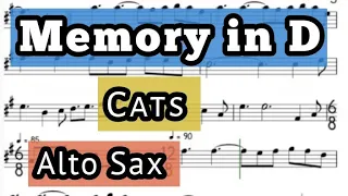 Memory in D I Alto Sax I Sheet Music Backing Track Play Along Partitura I Cats