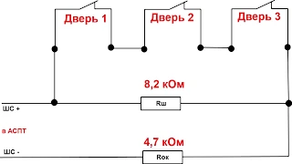 С2000 АСПТ БОЛИД  ШЛЕЙФ  ДВЕРИ