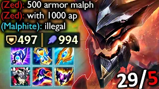 THE ILLEGAL MALPHITE BUILD.. (1000 AP, 500 ARMOR)