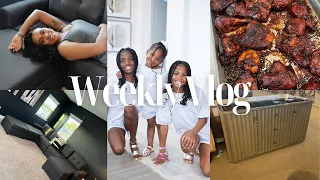Weekly Vlog! GRWM girls talk! New couch from LINSY HOME + Guest bedroom shopping & gym
