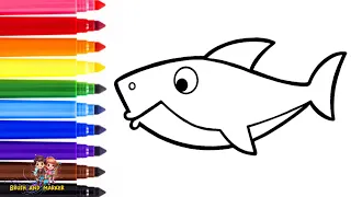 How to Draw shark 🦈 for the kids || Easy Drawing Tutorial