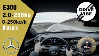 [4k] Mercedes Benz E300 (2021) vs Audi RS4 - POV -0-100 - 0-250kph  Vmax