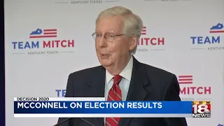 Sen. McConnell reacts to election results, declines to condemn President Trump's claims