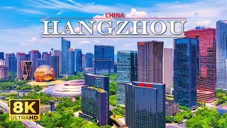 One Of The Most Futuristic And Modern Cities in China🇨🇳, HANGZHOU 8k 60Fps Drone Video