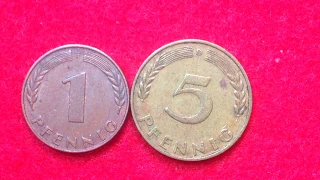 1 & 5 Pfennig Coin Germany Dated 1950