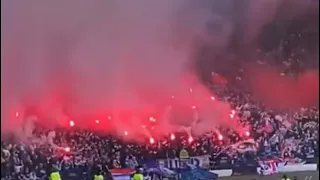 Rangers Fans and Players Celebrating Derby win over Celtic