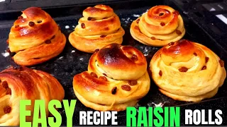 The most delicious and amazing rolls for Christmas.easy recipe for holiday🎄Christmas raisin rolls