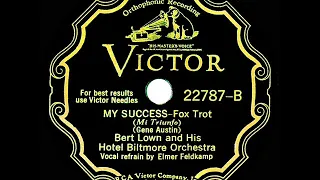 1931 Bert Lown - My Success (Elmer Feldkamp, vocal)