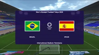 BRAZIL vs SPAIN | Men's Gold Medal Match Olympic Football 2020 | Realistic Gameplay