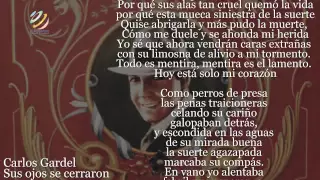 Carlos Gardel - Sus ojos se cerraron (Letra-Lyrics)(HQ Audio)