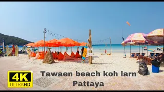 EP.64 [ virtual walking tour 4k] Tawaen Beach koh larn at Pattaya