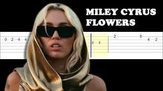 Miley Cyrus - Flowers (Easy SLOW Guitar Tabs Tutorial)