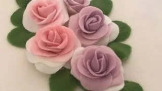 Flower decoration of marzipan تزئین کیک تولد برای دخترخانم ها با گل های مرشیپن