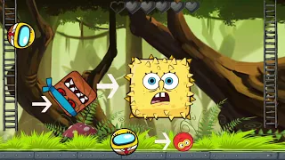 RED BALL 4 SPONGEBOB BALL & SUPER BALL 'FUSION BATTLE' with SPONGEBOB AMONG BOSS 3, 5 & GOOMBA 2