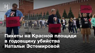 Пикеты на Красной площади в годовщину убийства Натальи Эстемировой