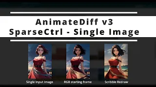 AnimateDiff SparseCtrl RGB w/ single image and Scribble control