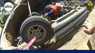 Teen flying drone finds couple trapped in sinkhole l GMA