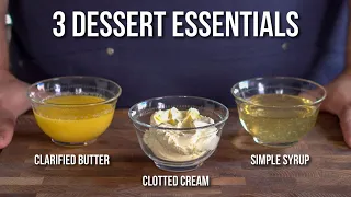 3 Middle Eastern Dessert Essentials - How to make Clarified Butter, Clotted Cream, and Simple Syrup