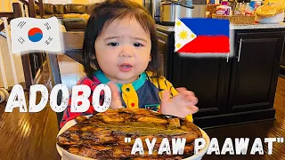 🔴NAKU PO AYAW PAAWAT KOREAN BABY TRIES ADOBO FOR THE FIRST TIME MAGUSTOHAN KAYA NYA