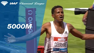 Hagos Gebrhiwet wins the men's 5000m race in London - IAAF Diamond League 2019