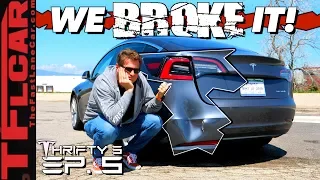 We Crashed Our Brand New Tesla & You Won't Believe How Much It Will Cost To Fix! Thrifty 3 Ep. 5