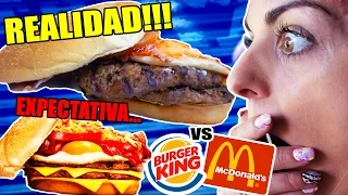 MCDONALD'S VS BURGER KING 🍔🍟 / EXPECTATIVA VS REALIDAD 😱😲 · NOS ENGAÑAN??