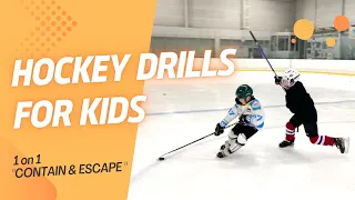 1on1Contain & Escape [Hockey Drills for Kids]