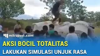 Aksi Bocil Simulasi Unjuk Rasa Yang Bikin Polisi Geleng-geleng Kepala