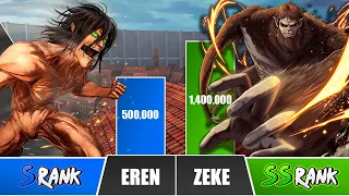 EREN vs ZEKE Power Levels 🔥 I Attack on Titans Power Scale