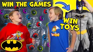 100 Mystery Button Batcave Challenges for BATMAN TOYS with FUN SQUAD!