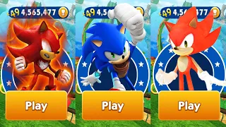 Sonic Dash - Fire Sonic vs Fire Shadow - New Update Characters Mod - Run Gameplay