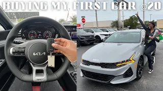 VLOG | I BOUGHT MY FIRST CAR AT 20! 2024 KIA K5 GTLINE | car tour + buying process