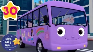 Wheels on the Bus V 9 | +30 Minutes of Nursery Rhymes | Moonbug TV | #vehiclessongs