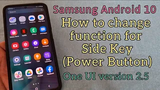 How to change Side Key Settings (Power Button) Samsung Android 10 phone