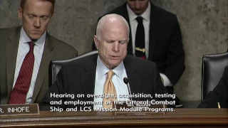 McCAIN QUESTIONS DOD REGARDING LITTORAL COMBAT SHIP