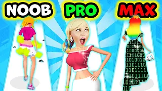 Can I Go NOOB vs MAX LEVEL in Crazy MAKEOVER RUN GAME?! (HACKER LEVEL UNLOCKED!)
