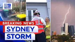 Sydney home struck as 10,000 lightning bolts light up sky | 9 News Australia