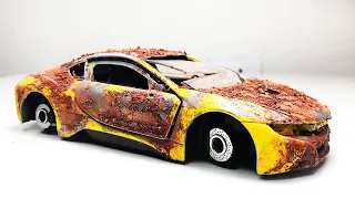 Restoration and Customization Abandoned 2020 BMW i8 Model Car