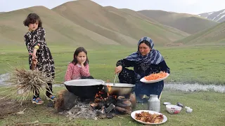 Shepherd Mother Cooking Traditional Shepherd Food in the Nature | Village Life in Afghanistan