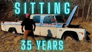 Abandoned Dodge D200 CrewCab SWEPTLINE Camper Special left to rot in a field!