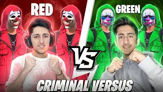RED CRIMINAL VS GREEN CRIMINAL MY BROTHER CHALLENGED ME FOR 3 VS 3 - GARENA FREE FIRE