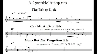 3 classic bebop licks - taken from popular songs