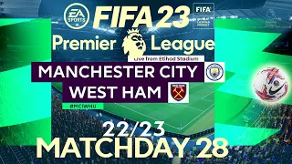 FIFA 23 Manchester City vs West Ham | Premier League 2023 | PS4 Full Match