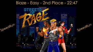 Streets Of Rage 1 - Blaze -  Easy - Genesis - Speedrun