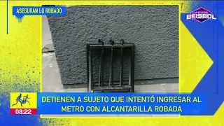 Detienen a hombre que intentó ingresar al Metro con coladera robada | De Pisa y Corre