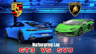 New Porsche 911 GT3 992 vs Lamborghini Aventador SVJ Nurburgring Lap