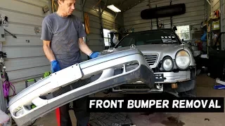 MERCEDES CLK W208 FRONT BUMPER COVER REMOVAL REPLACEMENT