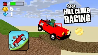 Monster School : HILL CLIMB RACING CHALLENGE 2 - Minecraft Animation